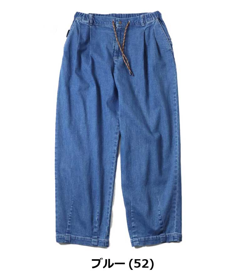 gym master ジムマスター 10oz ストレッチデニム＆ツイル ツータックテーパードパンツ G833722 メンズ イージーパンツ ゆったり ウエストゴム 春夏 アウトドア | gym master | 05