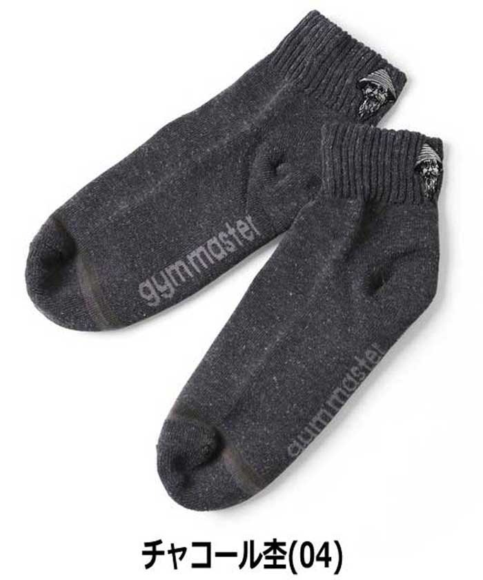 gym master ジムマスター SMILE 刺繍 麻混 ソックス 靴下 メンズ レディース G366718 春 夏 春夏 | gym master | 01
