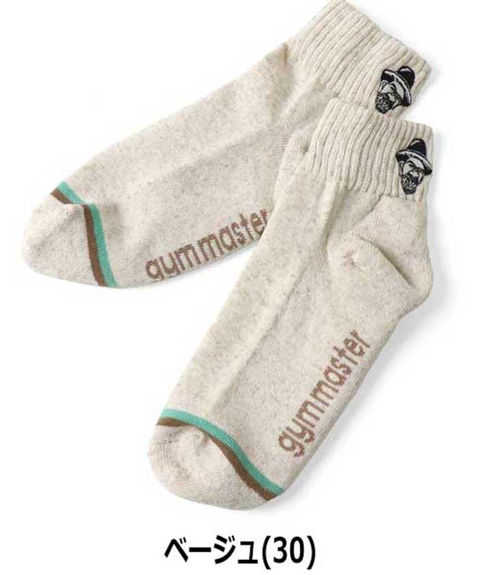 gym master ジムマスター SMILE 刺繍 麻混 ソックス 靴下 メンズ レディース G366718 春 夏 春夏 | gym master | 02