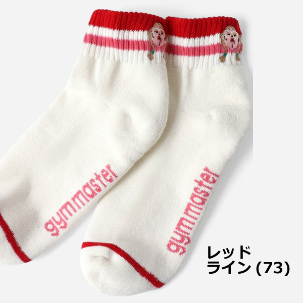 gym master ジムマスター 靴下 メンズ レディース ミドルソックス 春夏 ハッピー刺繍 ラインソックス おしゃれ カジュアル アウトドア G466624 | gym master | 11