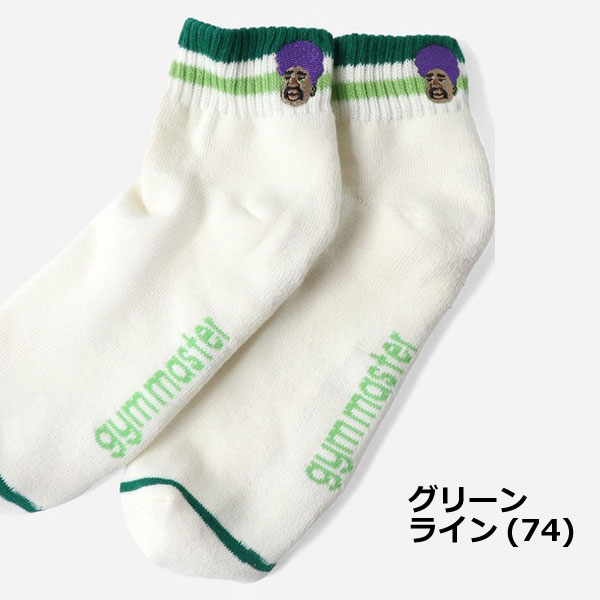 gym master ジムマスター 靴下 メンズ レディース ミドルソックス 春夏 ハッピー刺繍 ラインソックス おしゃれ カジュアル アウトドア G466624 | gym master | 12
