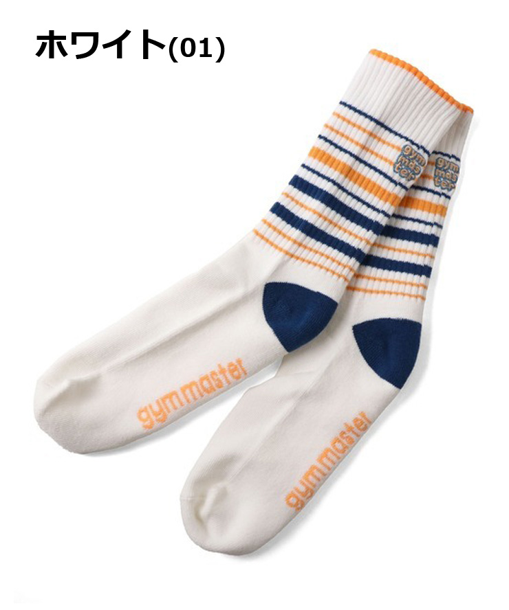 gym master ジムマスター 刺繍マルチボーダーソックス 靴下 メンズ レディース G466754 | gym master | 01
