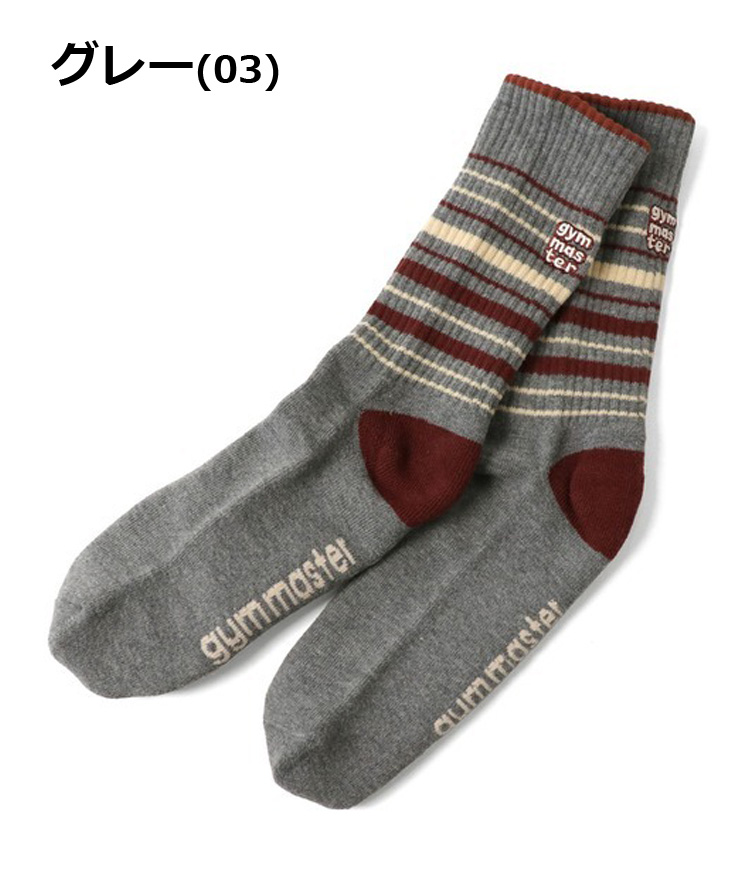 gym master ジムマスター 刺繍マルチボーダーソックス 靴下 メンズ レディース G466754 | gym master | 02