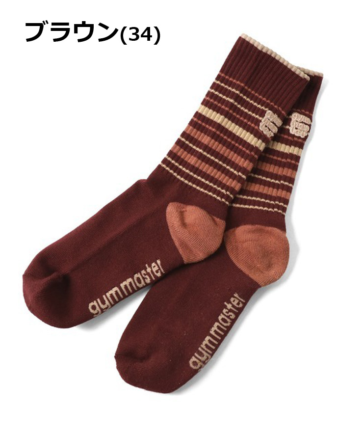 gym master ジムマスター 刺繍マルチボーダーソックス 靴下 メンズ レディース G466754 | gym master | 03