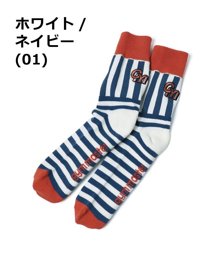 gym master ジムマスター GYM刺繍ストライプボーダーソックス G666752 靴下 メンズ レディース ストライプ ボーダー キャンプ フェス グランピング | gym master | 01