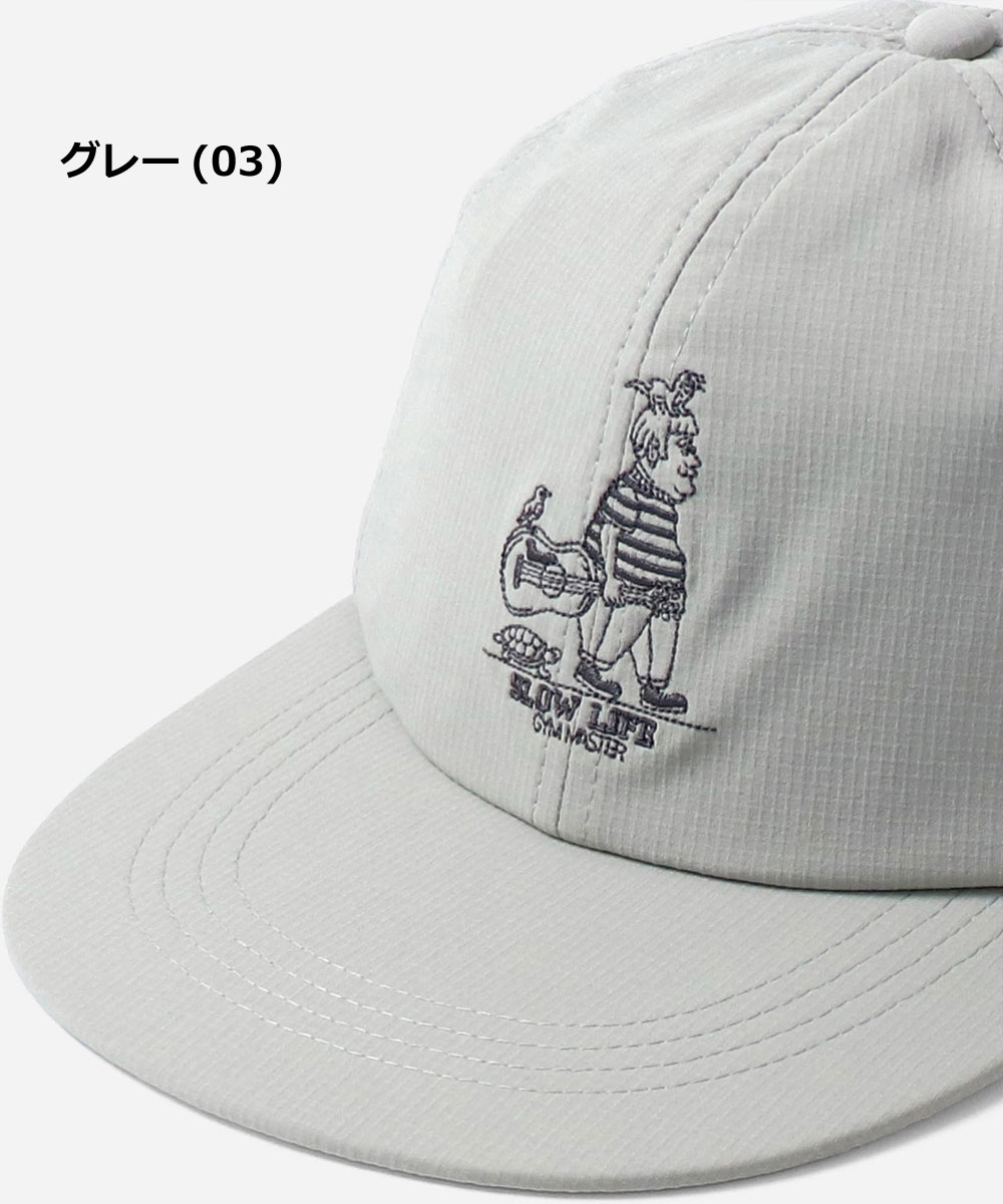 gym master ジムマスター SLOW LIFE 刺繍キャップ G721723 メンズ レディース キャップ 帽子 ベースボールキャップ ナイロン 軽量 サイズ調整 アウトドア 春夏 | gym master | 01