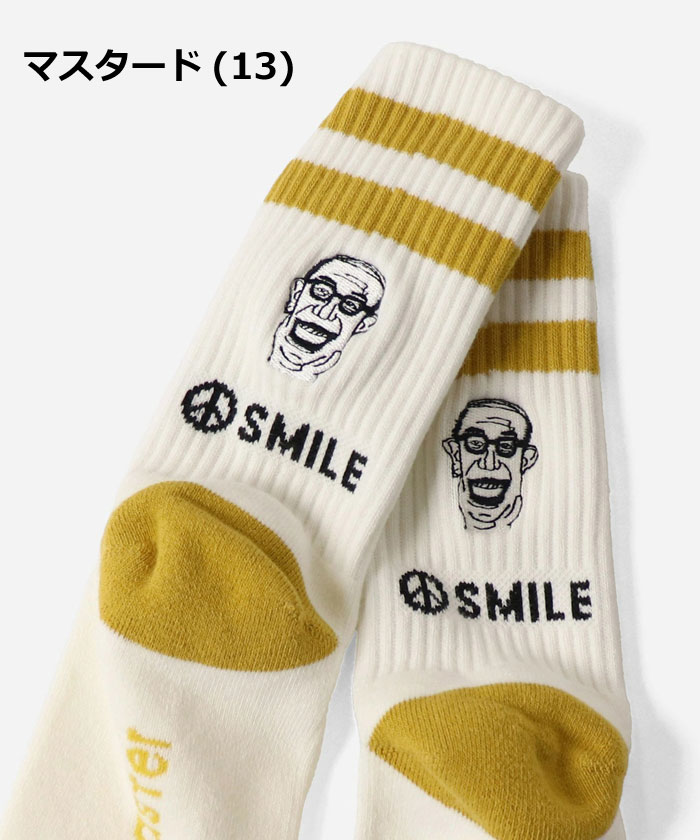 gym master ジムマスター SMILE 刺繍 ライン ソックス G966630 | gym master | 06