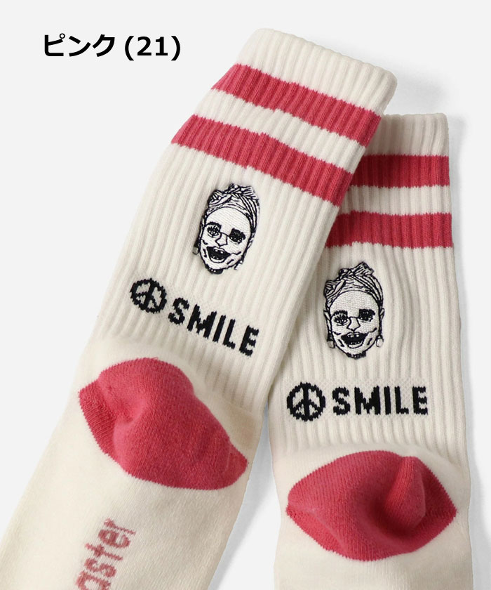 gym master ジムマスター SMILE 刺繍 ライン ソックス G966630 | gym master | 07