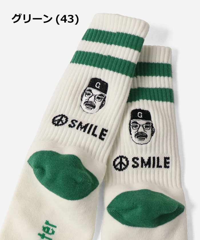 gym master ジムマスター SMILE 刺繍 ライン ソックス G966630 | gym master | 08
