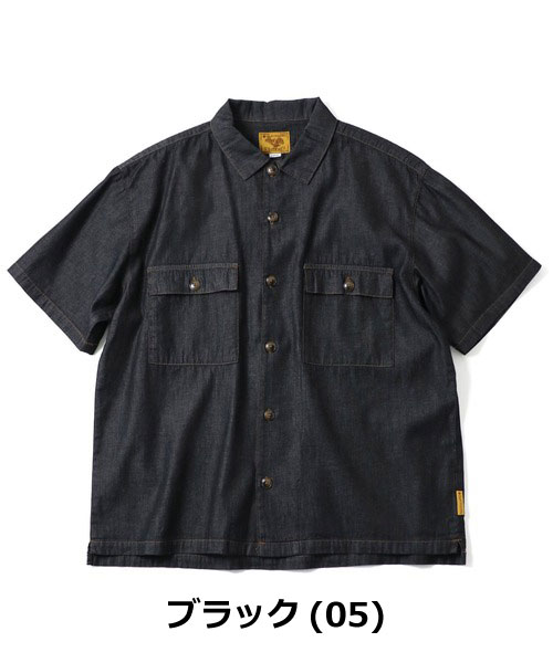 シャツ メンズ 春夏 gym master ジムマスター 半袖デニムシャツ G721751 ライトデニム ヒッコリー コットン カジュアル | gym master | 01