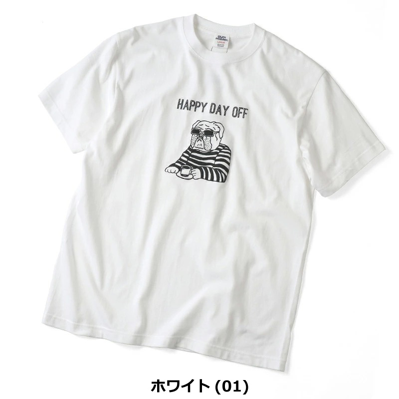 gym master ジムマスター 5.6oz HAPPY DAY OFF Tee G351712 プリントTシャツ | gym master | 01