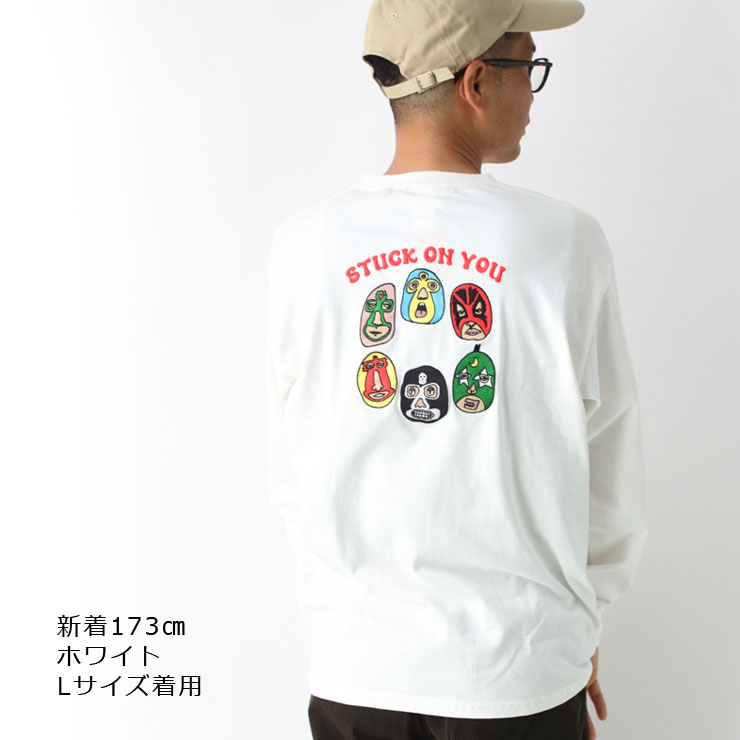 ジムマスター gym master 7.4oz STUCK ON YOU 刺繍 ロンTee G421731 メンズ レディース 長袖 Tシャツ 覆面レスラー 秋 冬 秋冬