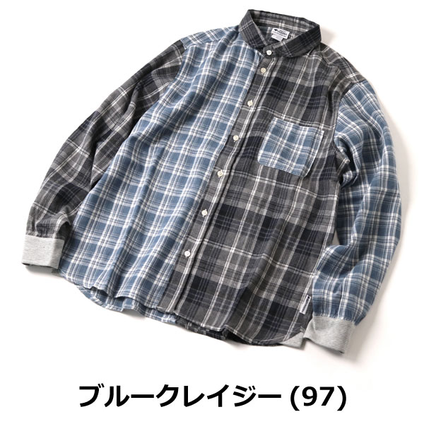 爆買 ジムマスター シャツ メンズ レディース gym master 2WAYショールカラーチェックネルシャツ g433755 ネルシャツ チェックシャツ | gym master | 08