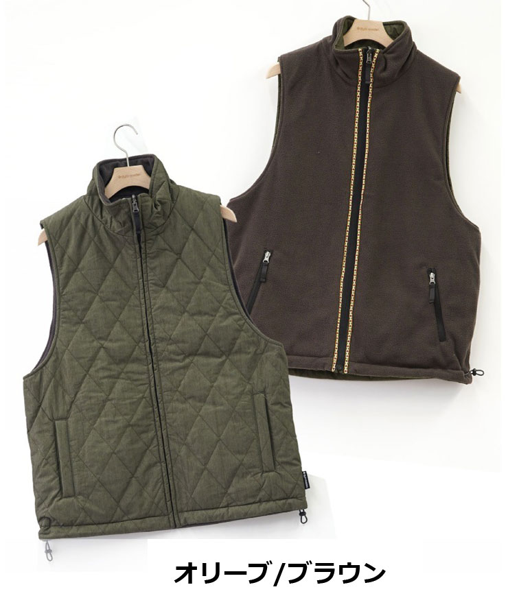 ジムマスター gym master ベスト リバーシブル ロクヨンクロス フリースベスト　G433776 フリース アウター もこもこジャケット | gym master | 03