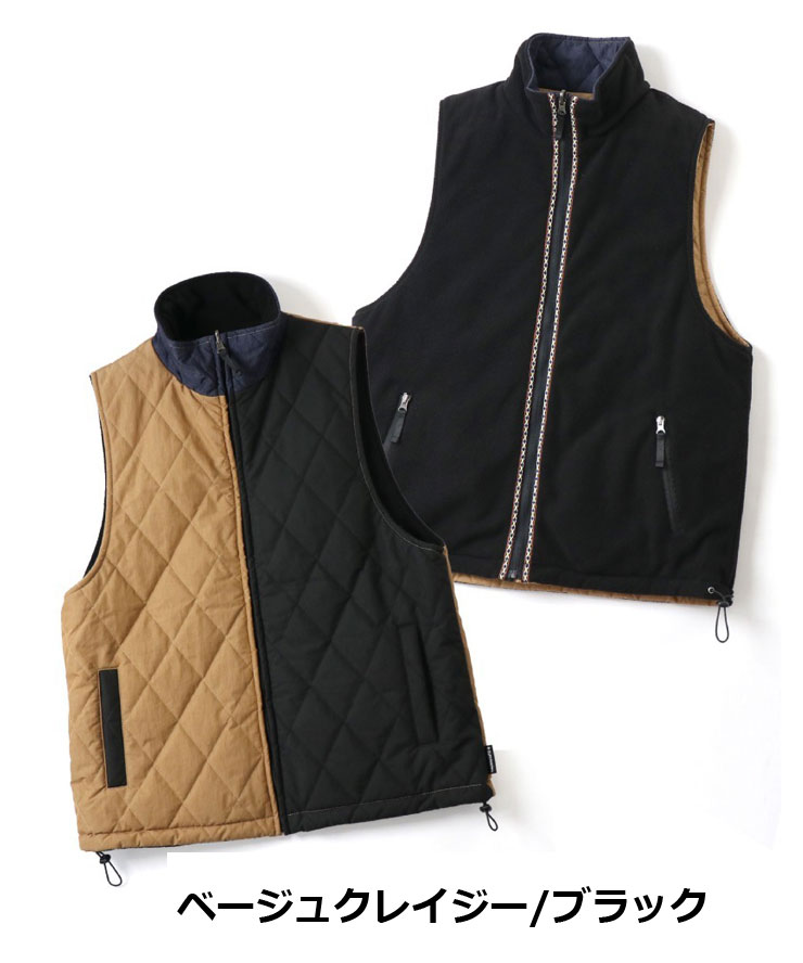 ジムマスター gym master ベスト リバーシブル ロクヨンクロス フリースベスト　G433776 フリース アウター もこもこジャケット | gym master | 05
