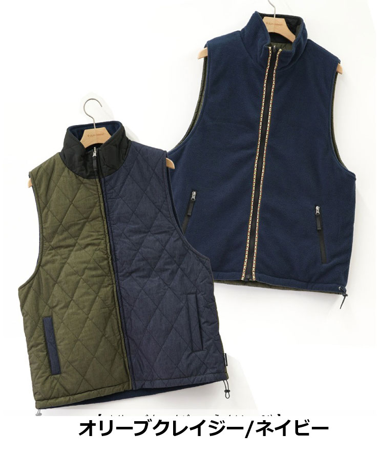 ジムマスター gym master ベスト リバーシブル ロクヨンクロス フリースベスト　G433776 フリース アウター もこもこジャケット | gym master | 06