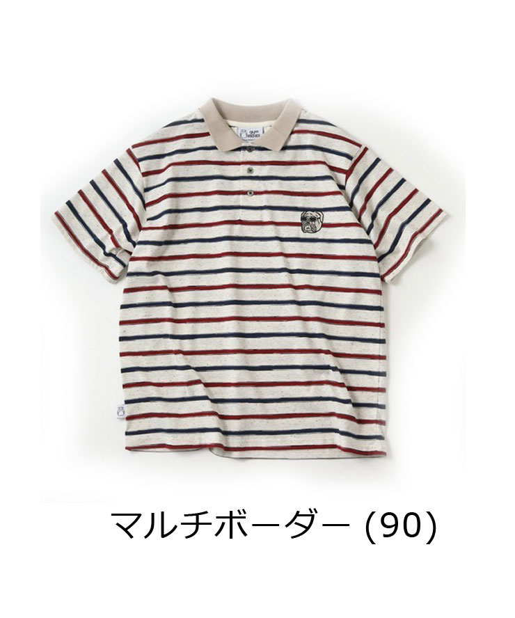 gym master ジムマスター ブルドック刺繍 ボーダー ポロシャツ ヘンリーネック 半袖 大きいサイズ G521742 | gym master | 04