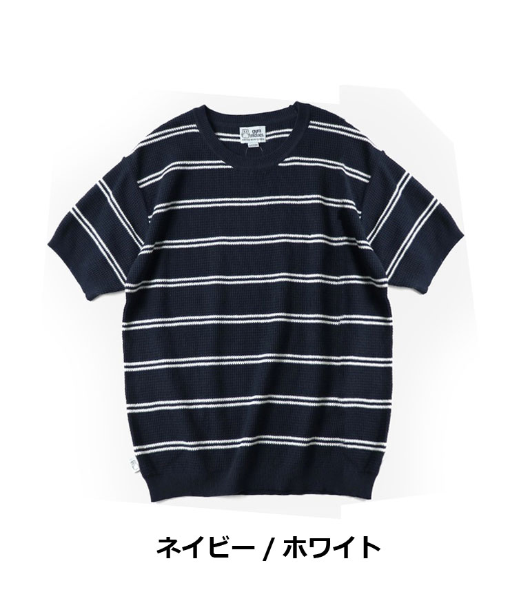 tシャツ メンズ 半袖 ブランド レディース gym master ジムマスター ハイゲージ ニット ボーダー クルーネック G521751  通販 | gym master | 02