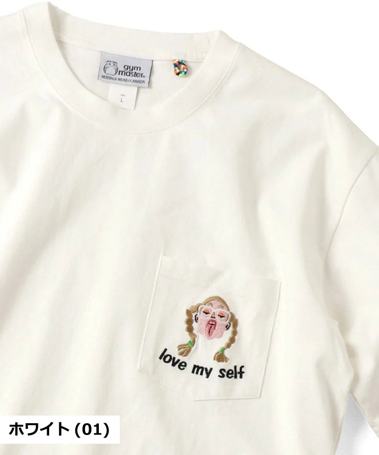 ジムマスター tシャツ 半袖 メンズ 大きいサイズ レディース gym master 7.4oz love my self ポケットTee G521791 大きめ キャンプ | gym master | 01