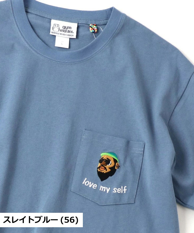 ジムマスター tシャツ 半袖 メンズ 大きいサイズ レディース gym master 7.4oz love my self ポケットTee G521791 大きめ キャンプ | gym master | 04