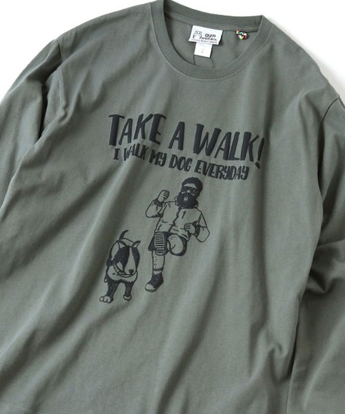 gym master ジムマスター 7.4oz ロンTee love my self G621745 刺繍 AKE A WALK G621746 プリント カットソー トップス | gym master | 09