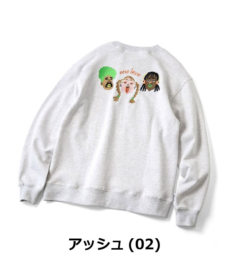 gym master ジムマスター 10.3oz one love 刺繍スウェットシャツ G621787 メンズ レディース スウェット トレーナー 秋 冬 秋冬 | gym master | 01