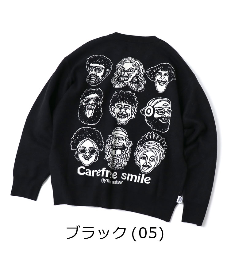gym master ジムマスター ジャガードニットcarefree smileクルーネック G621792 メンズ  レディース ニット セーター | gym master | 02