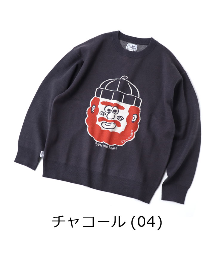 gym master ジムマスター ジャガードニットOpenYourHeartクルーネック G621793 メンズ 大きいサイズ レディース ニット セーター | gym master | 02