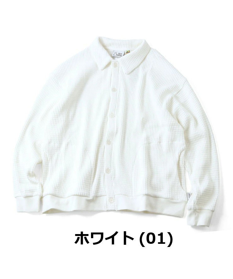 gym master ジムマスター カーディガン 12oz ヘビーワッフルカーデ メンズ レディース G633720 ヘビーウエイト カーディガン サーマル ワッフル 保温 | gym master | 01