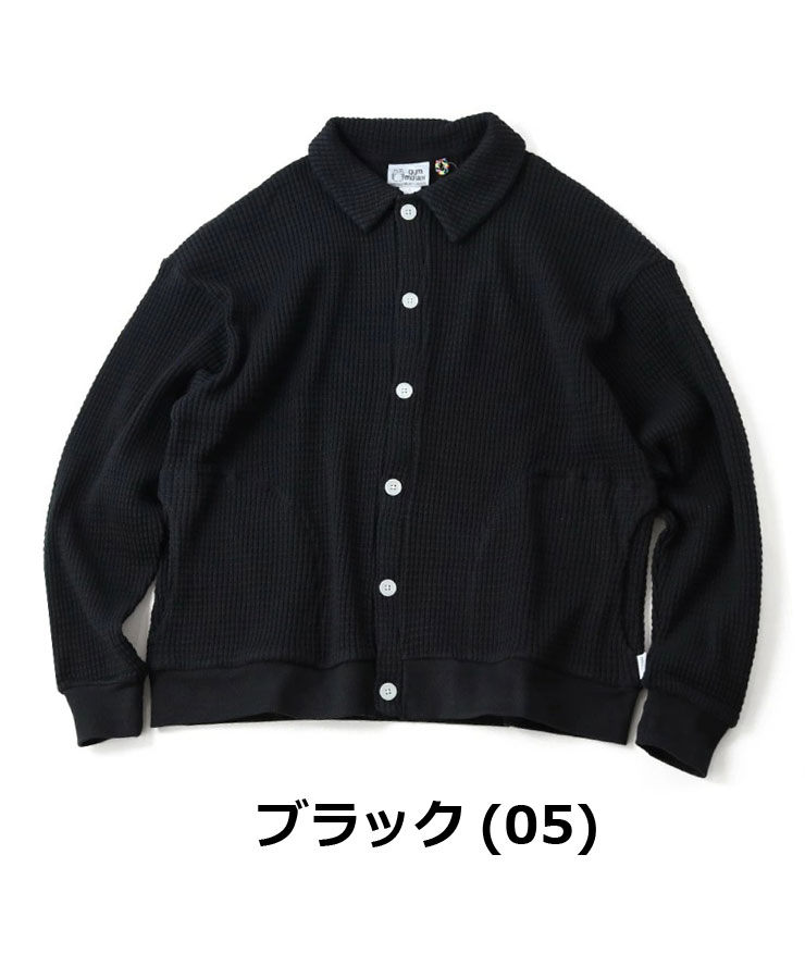 gym master ジムマスター カーディガン 12oz ヘビーワッフルカーデ メンズ レディース G633720 ヘビーウエイト カーディガン サーマル ワッフル 保温 | gym master | 03