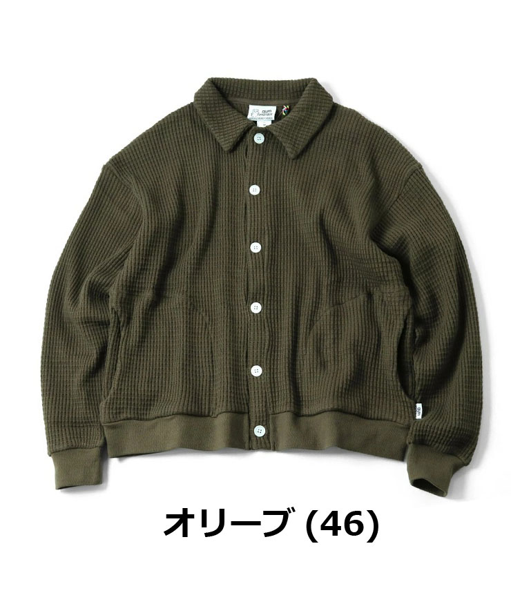 gym master ジムマスター カーディガン 12oz ヘビーワッフルカーデ メンズ レディース G633720 ヘビーウエイト カーディガン サーマル ワッフル 保温 | gym master | 05