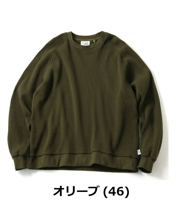 gym master ジムマスター 12oz ヘビーワッフルクルーネック メンズ レディース G633721 ロンT カットソー トップス サーマル メンズ ワッフル | gym master | 05