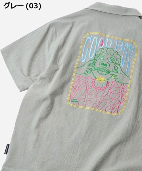 gym master ジムマスター シャツ メンズ 半袖 夏用 GOOD BOY 刺繍 オープンカラーシャツ 軽い 涼しい カジュアル G721747 | gym master | 02