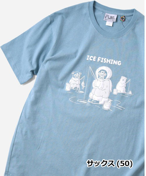 gym master ジムマスター 7.4oz ICE FISHING Tee G721791 メンズ 半袖 Tシャツ 春夏 ヘビーウェイト 厚手 プリントTシャツ コットン カジュアル アウトドア | gym master | 04