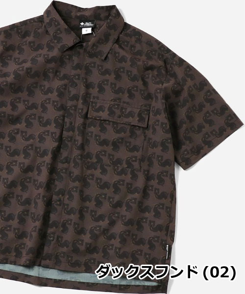 gym master ジムマスター 半袖シャツ メンズ UL-GRID ハッピーペイント 総柄シャツ 軽量 アウトドア キャンプ 春夏 G733734 | gym master | 02