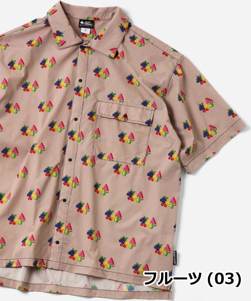 gym master ジムマスター 半袖シャツ メンズ UL-GRID ハッピーペイント 総柄シャツ 軽量 アウトドア キャンプ 春夏 G733734 | gym master | 03