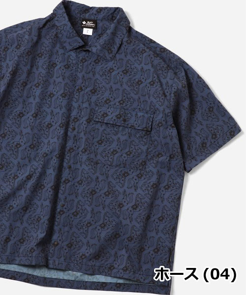 gym master ジムマスター 半袖シャツ メンズ UL-GRID ハッピーペイント 総柄シャツ 軽量 アウトドア キャンプ 春夏 G733734 | gym master | 04