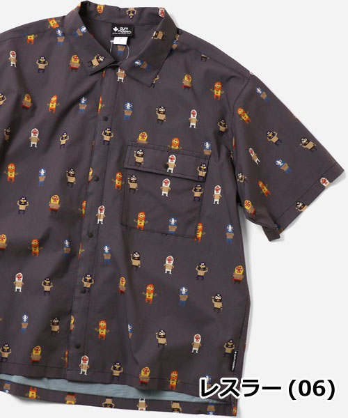 gym master ジムマスター 半袖シャツ メンズ UL-GRID ハッピーペイント 総柄シャツ 軽量 アウトドア キャンプ 春夏 G733734 | gym master | 06