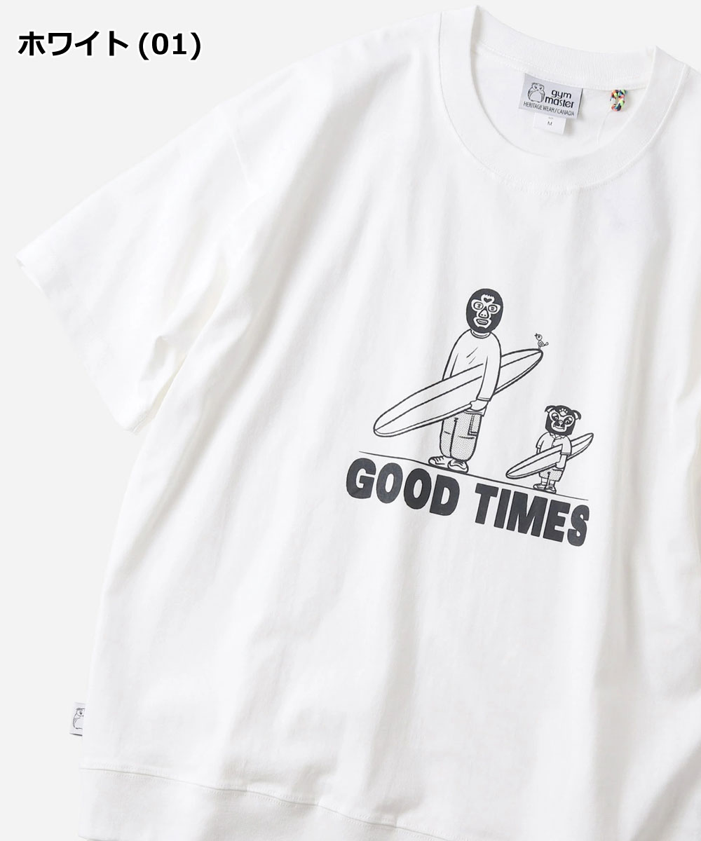 gym master ジムマスター 6.2oz ピグメント GOOD TIMES ビッグTEE G733784 半袖 Tシャツ オーバーサイズ ピグメント加工 プリントTシャツ アウトドア | gym master | 01