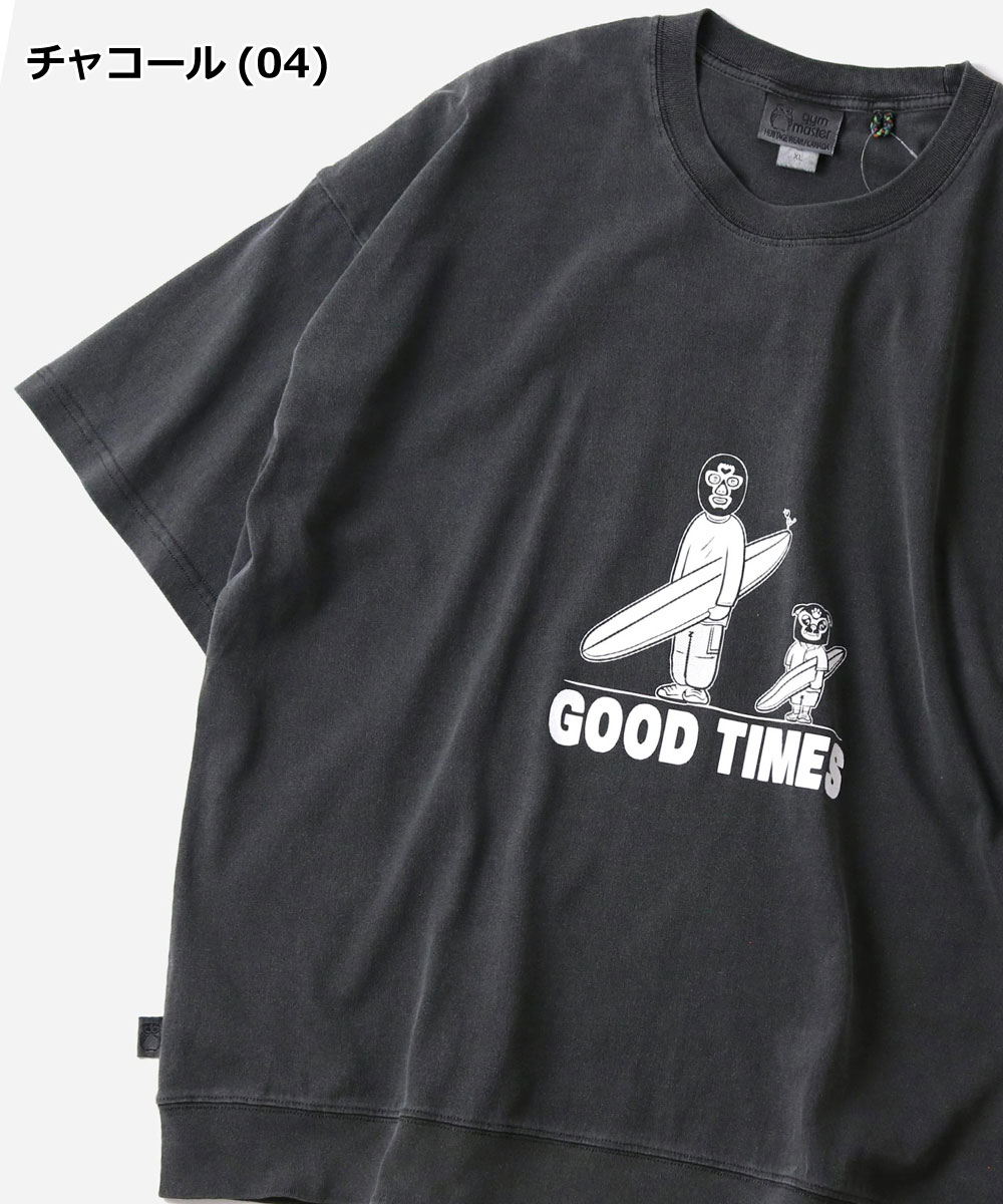 gym master ジムマスター 6.2oz ピグメント GOOD TIMES ビッグTEE G733784 半袖 Tシャツ オーバーサイズ ピグメント加工 プリントTシャツ アウトドア | gym master | 02