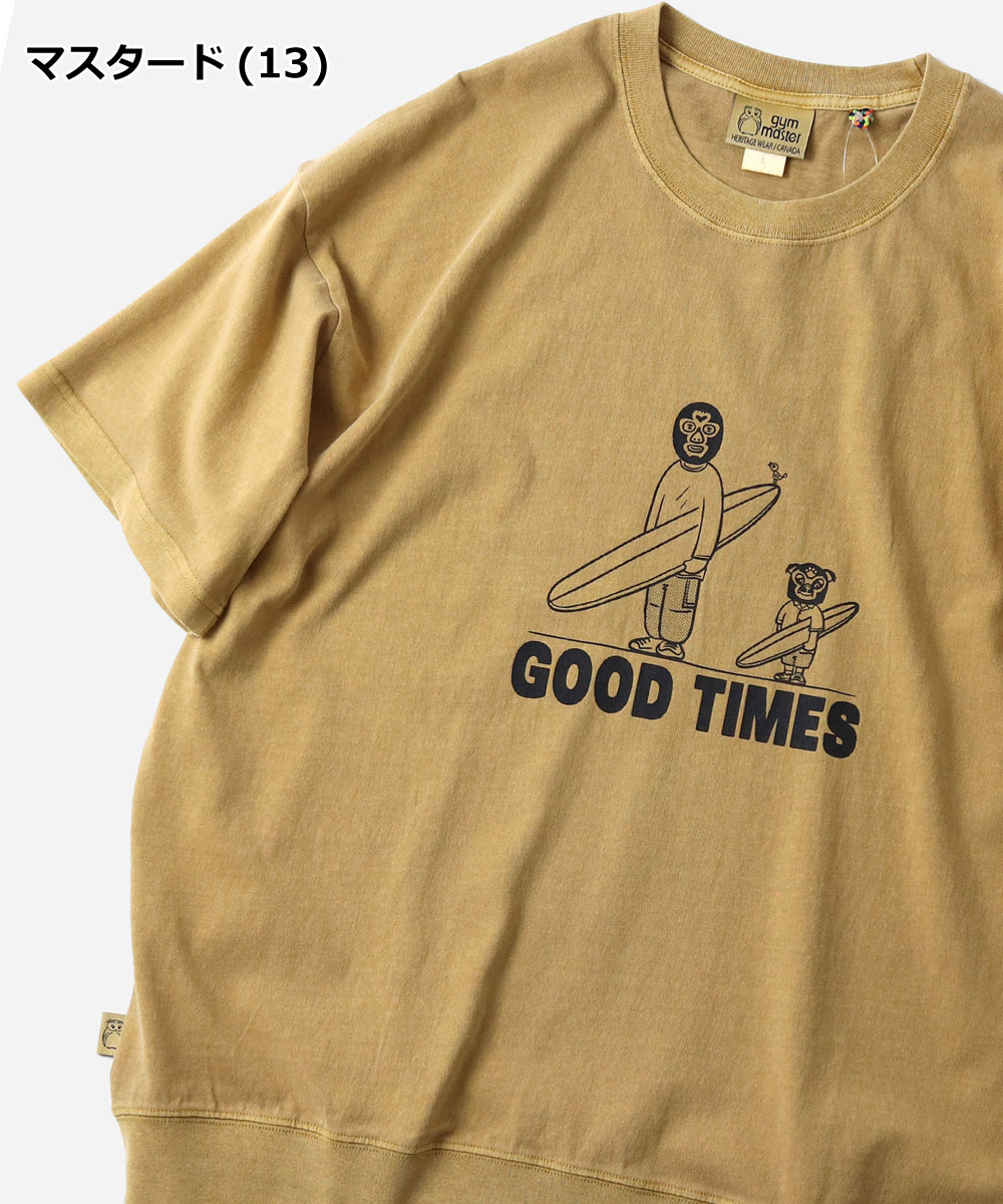 gym master ジムマスター 6.2oz ピグメント GOOD TIMES ビッグTEE G733784 半袖 Tシャツ オーバーサイズ ピグメント加工 プリントTシャツ アウトドア | gym master | 03