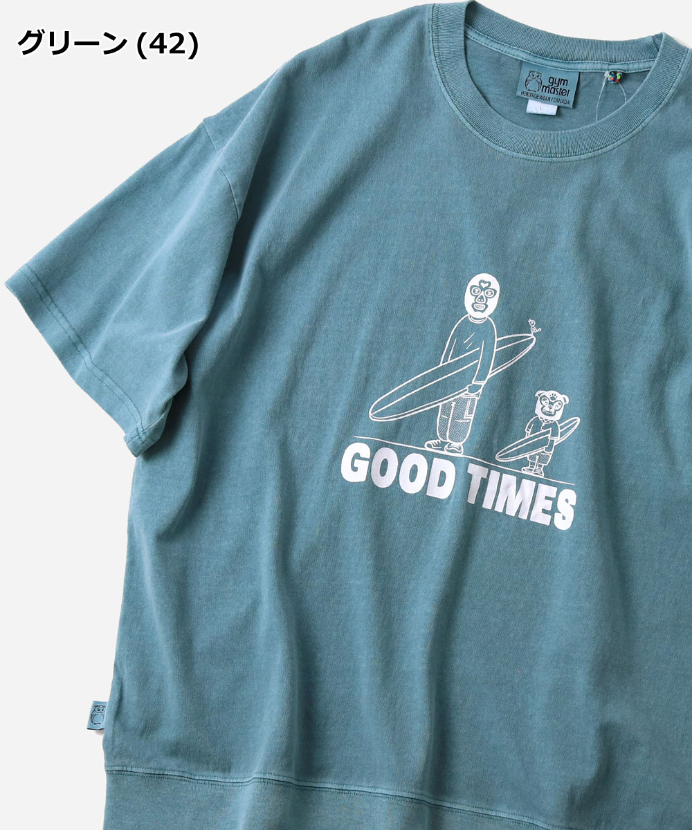 gym master ジムマスター 6.2oz ピグメント GOOD TIMES ビッグTEE G733784 半袖 Tシャツ オーバーサイズ ピグメント加工 プリントTシャツ アウトドア | gym master | 04