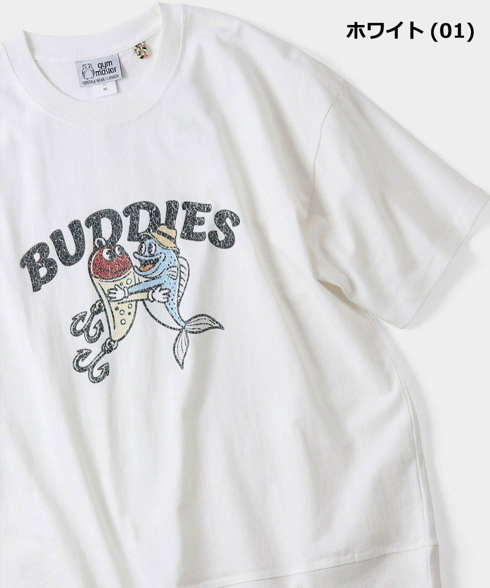 gym master ジムマスター 6.2oz ピグメント BUDDIES ビッグTee G733788 半袖 Tシャツ ビッグTシャツ オーバーサイズ ピグメント加工 プリントTシャツ アウトドア | gym master | 01