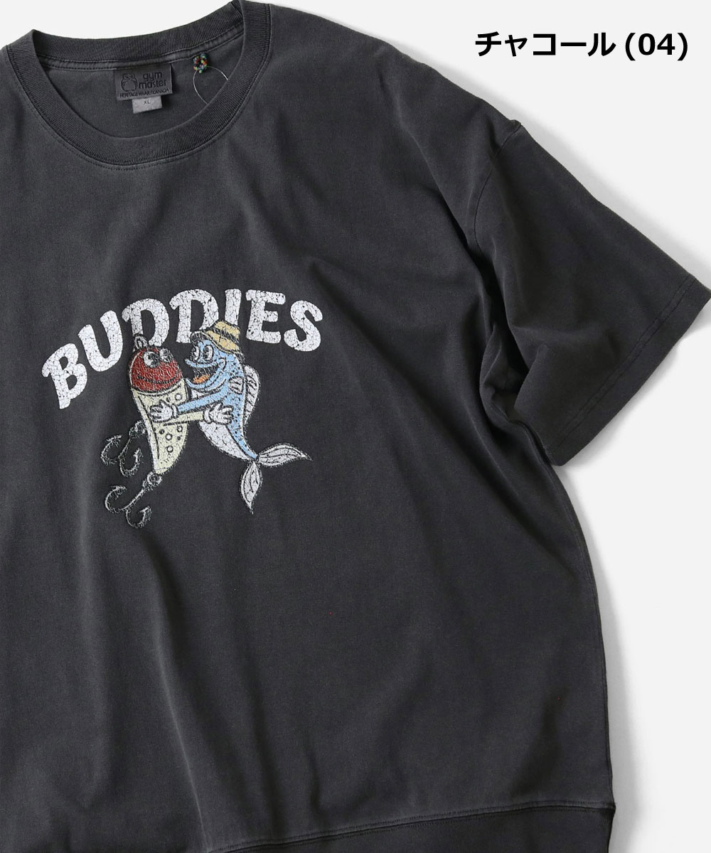 gym master ジムマスター 6.2oz ピグメント BUDDIES ビッグTee G733788 半袖 Tシャツ ビッグTシャツ オーバーサイズ ピグメント加工 プリントTシャツ アウトドア | gym master | 02
