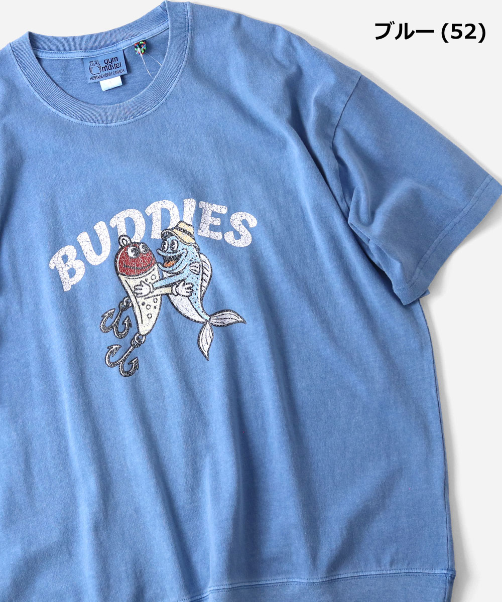gym master ジムマスター 6.2oz ピグメント BUDDIES ビッグTee G733788 半袖 Tシャツ ビッグTシャツ オーバーサイズ ピグメント加工 プリントTシャツ アウトドア | gym master | 04