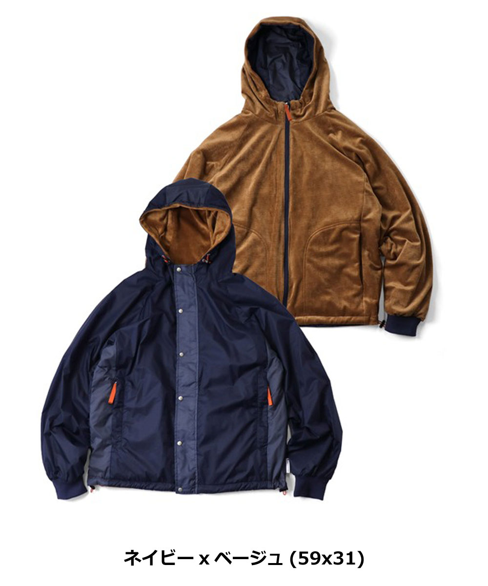 ジムマスター アウター gym master リバーシブル マイクロリップ×ベロア フードジャケット G821706 メンズ レディース 2WAY 軽量 防風 秋冬 | gym master | 05