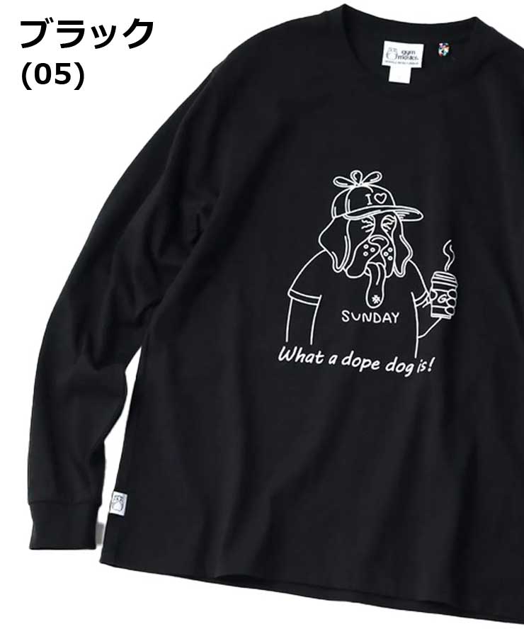 gym master ジムマスター 7.4oz What a dope dog is! ロンTEE G821713 メンズ レディース 長袖 Tシャツ ロンT 犬 ドッグ 刺繍 ヘビーウェイト 綿100％ | gym master | 02