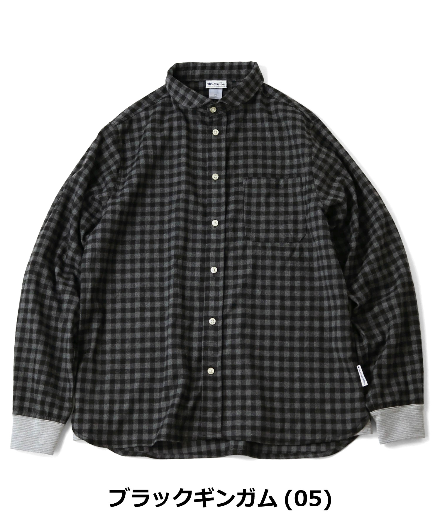 gym master ジムマスター 2WAYショールカラー チェックネルシャツ G833743 長袖 チェックシャツ フランネルシャツ バンドカラー 厚手 コットン | gym master | 01