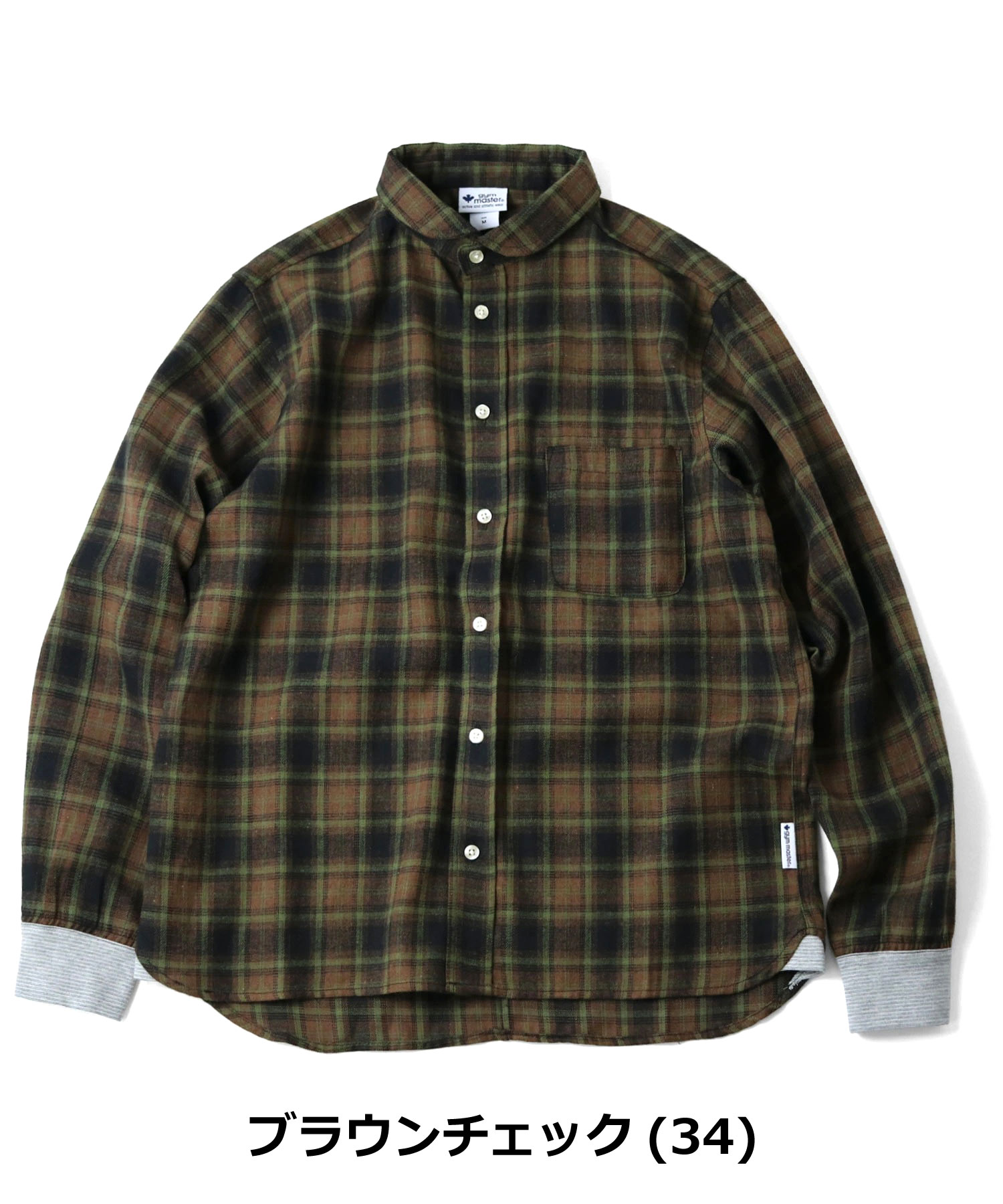 gym master ジムマスター 2WAYショールカラー チェックネルシャツ G833743 長袖 チェックシャツ フランネルシャツ バンドカラー 厚手 コットン | gym master | 03