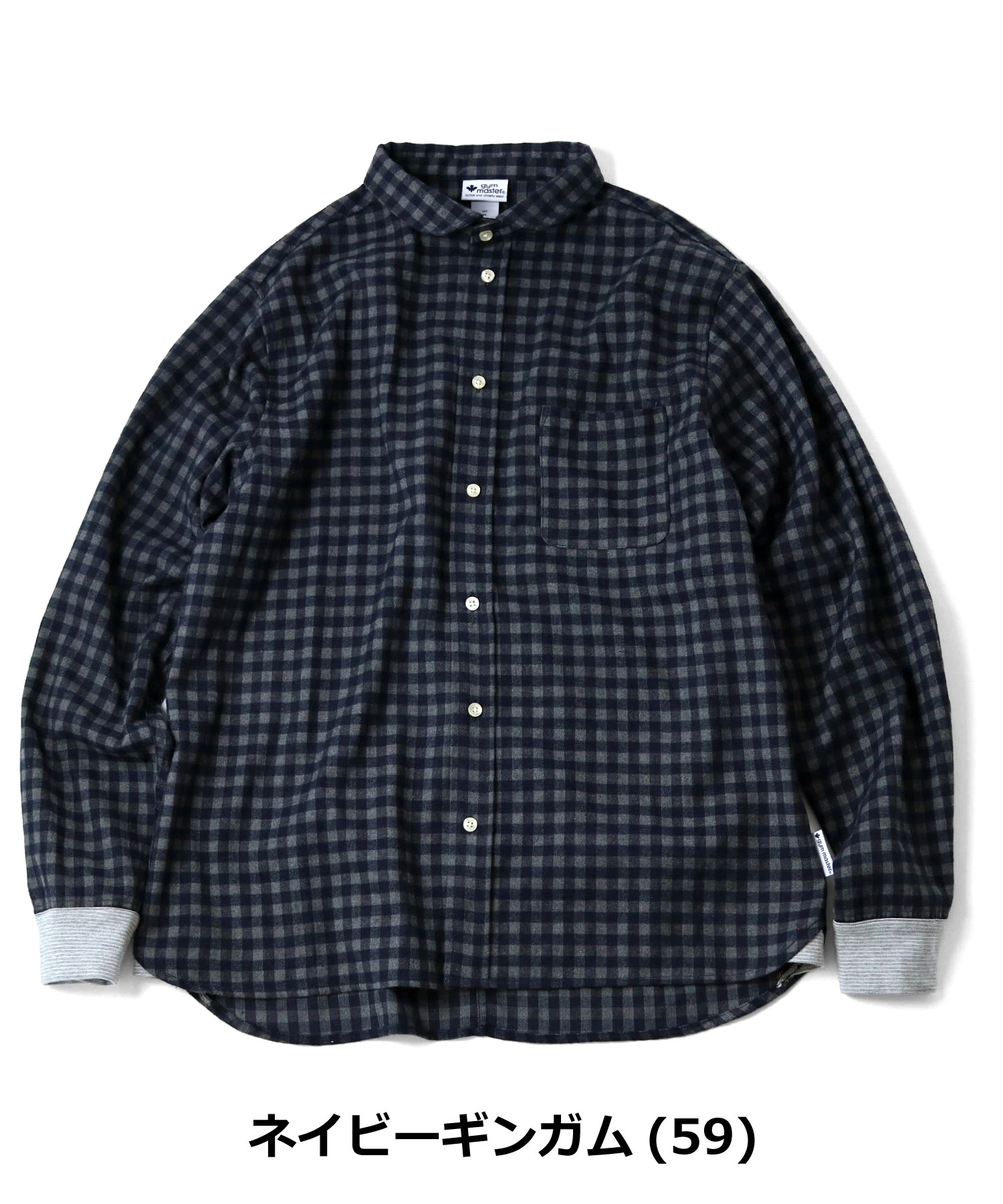 gym master ジムマスター 2WAYショールカラー チェックネルシャツ G833743 長袖 チェックシャツ フランネルシャツ バンドカラー 厚手 コットン | gym master | 04